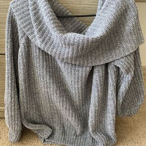 Beautiful Gray Cowl Neck Sweater
